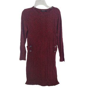 291. Doe & Rae NWT Long Sleeve Rib Kint Midi Dress Maroon
